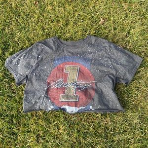 ✨2 for $50✨ Custom Bleached Crop Mustang T-shirt